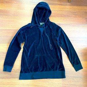 Zella Velour Black Hoodie Sweatshirt Medium
